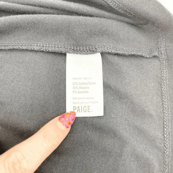 Paige Womens Basic Tee T Shirt Size XS Black Short Sleeve Crew Neck Plain Simple - Picture 3 of 4